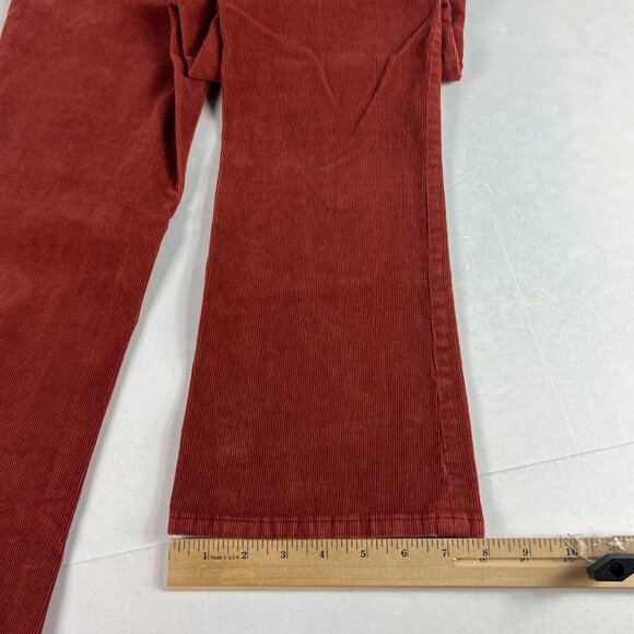 Madewell Pants Women 28x25* Cali Demi Boot Cut Crop Mid Rise Red Corduroy Tag 27 - Picture 11 of 16